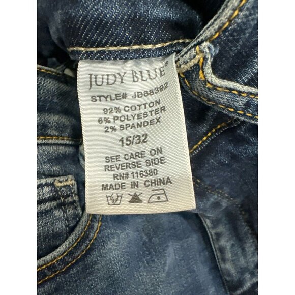 Judy Blue Women's Size 15 / 32 Mid Rise Blue Skinny Fit Denim Jeans 5 Pocket - Picture 8 of 9